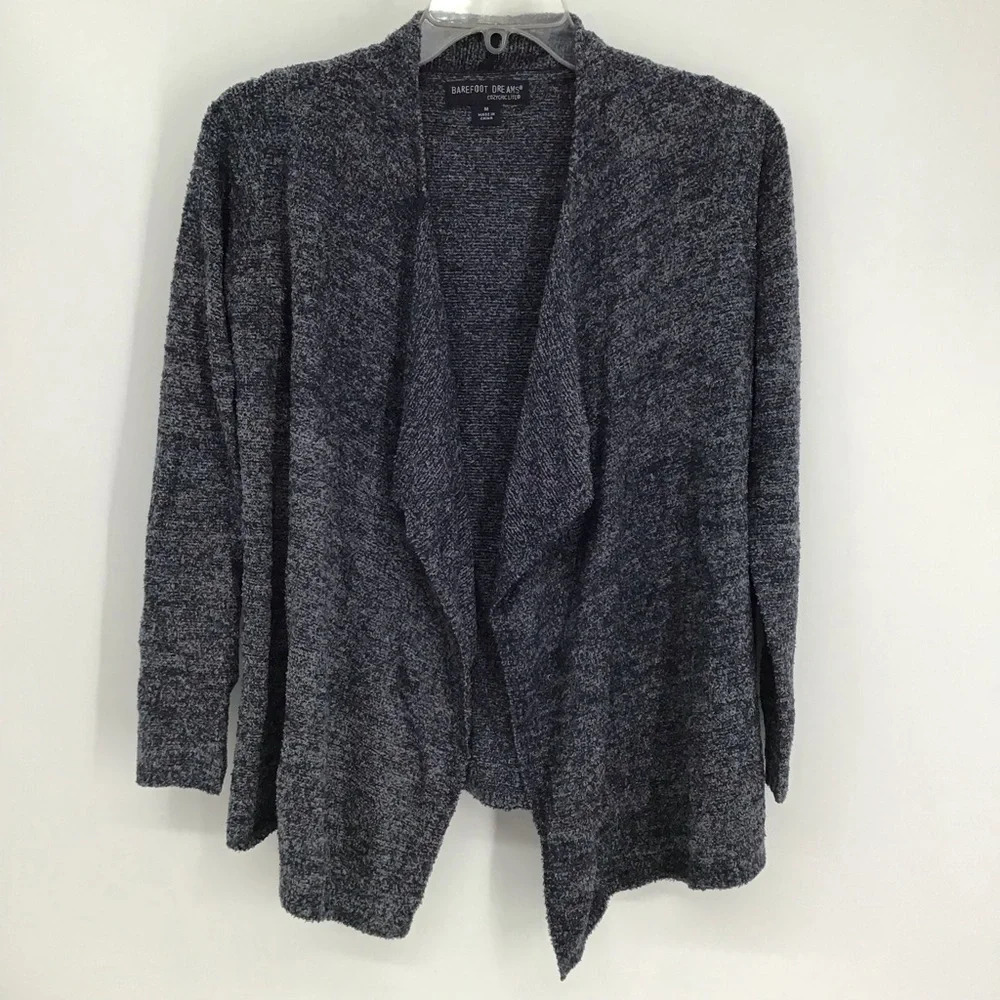 Barefoot Dreams Women’s Calypso Wrap Sweater Soft Cozy Warm Blue/Grey Size M